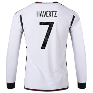 adidas Germany Kai Havertz Home Long Sleeve Jersey 22/23 (White/Black)