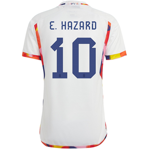 E. HAZARD #10 Belgium Home Authentic Jersey World Cup 2022