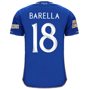 adidas Italy Nicolò Barella Home Jersey w/ Euro Champion + Nations League Patches 22/23 (Blue)