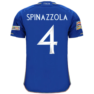 adidas Italy Leonardo Spinazzola Home Jersey w/ Euro Champion + Nations League Patches 22/23 (Blue)