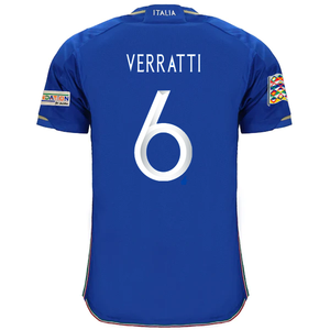 adidas Italy Marco Verratti Home Jersey w/ Euro Champion + Nations League Patches 22/23 (Blue)