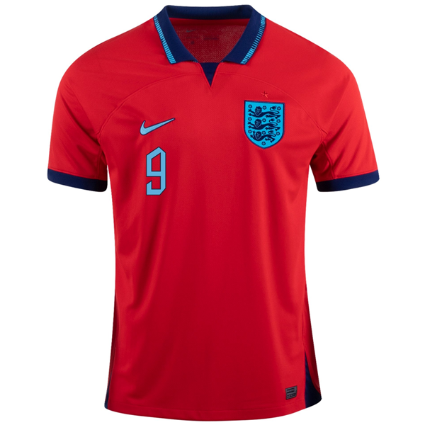 Nike Inglaterra Harry Kane Away Jersey 22/23 (Challenge Red/Blue Void)