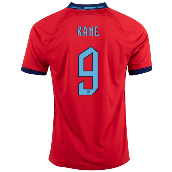 Nike Inglaterra Harry Kane Away Jersey 22/23 (Challenge Red/Blue Void)