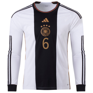 adidas Germany Joshua Kimmich Home Long Sleeve Jersey 22/23 (White/Black)