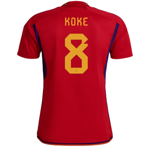 adidas Spain Koke Home Jersey 22/23 (Team Power Red/Team Navy Blue)