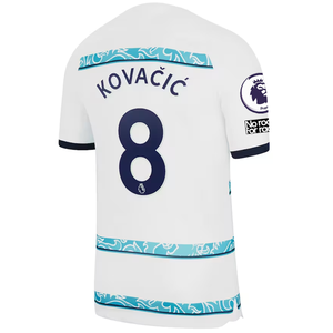 Nike Chelsea Mateo Kovacic Away Jersey w/ EPL + Club World Cup Patches 22/23 (White/College Navy)