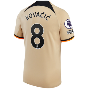 Nike Chelsea Mateo Kovacic Third Jersey w/ EPL + No Room For Racism + Club World Cup Patches 22/23 (Sesame/Black)