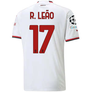 Puma AC Milan Rafael Leao Away Jersey w/ Champions League + Scudetto Patches 22/23 (White)