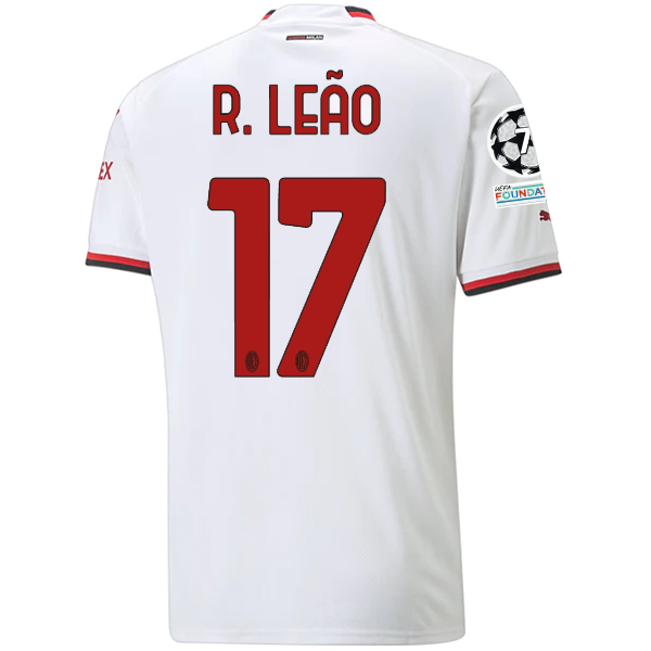 Puma AC Milan Rafael Leao Away Jersey w/ Champions League + Scudetto P -  Soccer Wearhouse