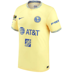 Nike Club America Authentic Custom Name Match Home Jersey w/ Liga MX Patch 23/24 (Lemon Chiffon/Blue Jay) Size XL