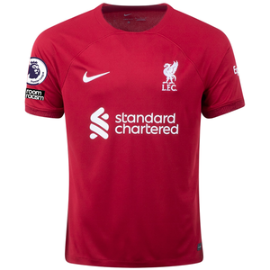Nike Liverpool You'll Never Walk Alone Home Jersey w/ EPL + No Room For Racism Patches 22/23 (Tough Red/Team Red)