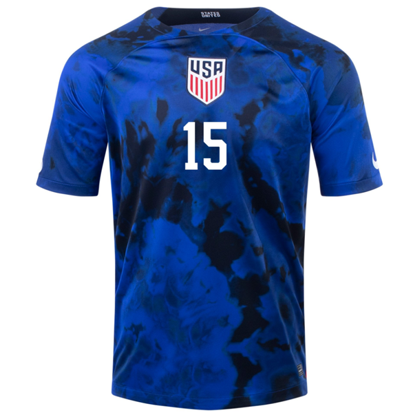 Camiseta Nike Estados Unidos Aaron Long Away 22/23 (Azul brillante/Blanco)