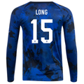 Nike United States Aaron Long Long Sleeve Away Jersey 22/23 (Bright Blue/White)