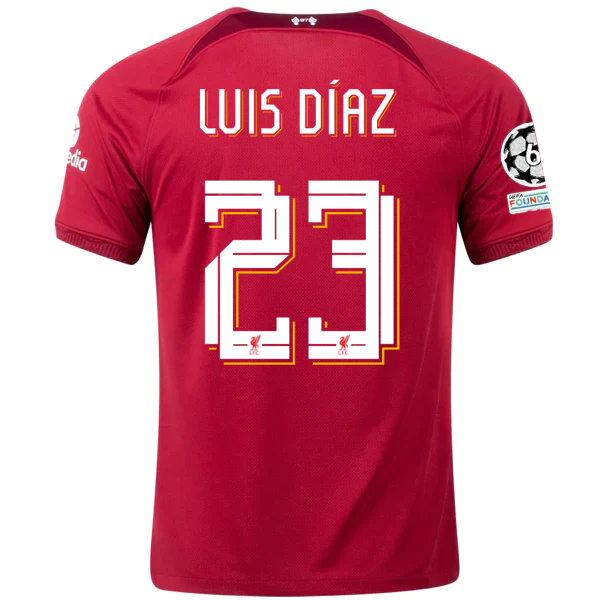 Nike Liverpool Luis Diaz Home Jersey w/ Champions League Patches 22/23 -  Soccer Wearhouse