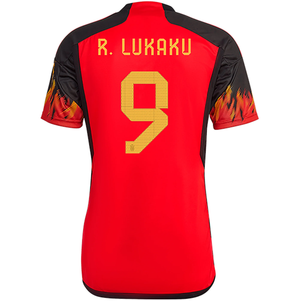 adidas Bélgica Romelu Lukaku Home Jersey 22/23 (Rojo/Negro)