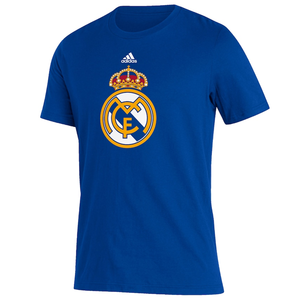 adidas Real Madrid Crest T-Shirt (Royal Blue)