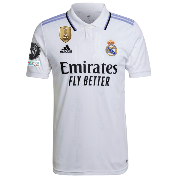 adidas Real Madrid Home Jersey parches de la Liga Campeones 22/ - Soccer Wearhouse