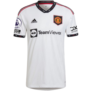 adidas Mancheser United Marcus Rashford Away Jersey w/ EPL + No Room For Racism Patches 22/23 (White)