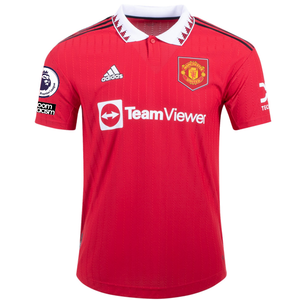 adidas Manchester United Authentic Antony Home Jersey w/ EPL + No Room For Racism Patches 22/23 (Real Red)