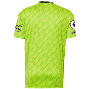 adidas Manchester United Third Jersey w/ EPL + No Room For Racism Patches 22/23 (Solar Slime)