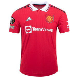 adidas Manchester United Tyrell Malacia Authentic Home Jersey w/ Europa League Patches 22/23 (Real Red)