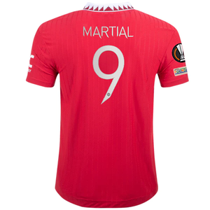 adidas Manchester United Anthony Martial Authentic Home Jersey w/ Europa League Patches 22/23 (Real Red)