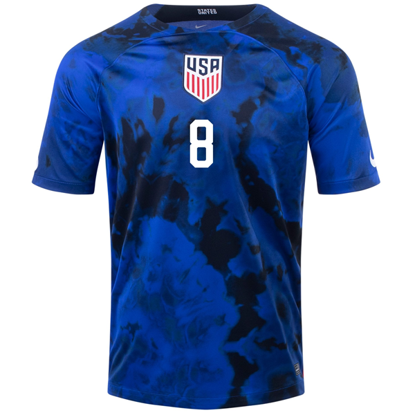 Camiseta Nike Estados Unidos Cristian Roldan Visitante 22/23 (Azul Brillante/Blanco)