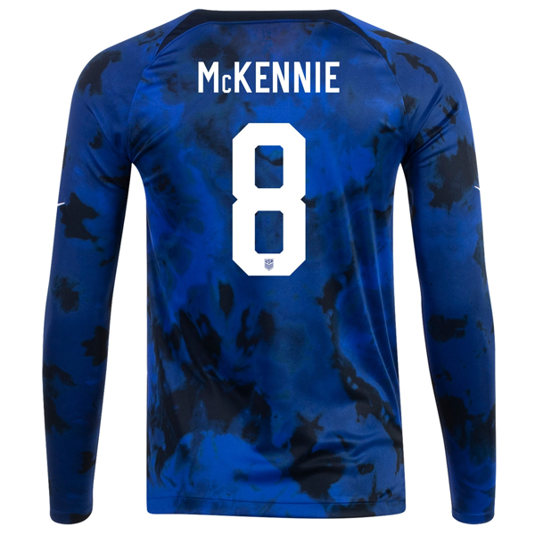 Nike Estados Unidos Weston Mckennie Manga Larga Away Jersey 22/23 (Azul Brillante/Blanco)