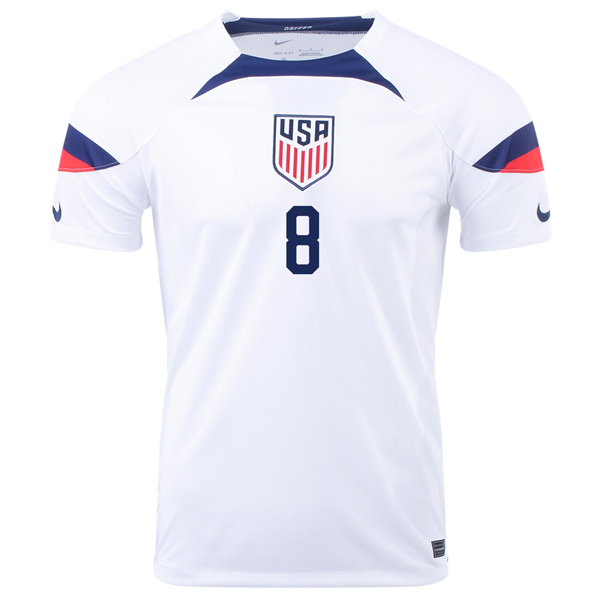 Camiseta Nike Estados Unidos Cristian Roldan Home 22/23 (Blanco/Azul)