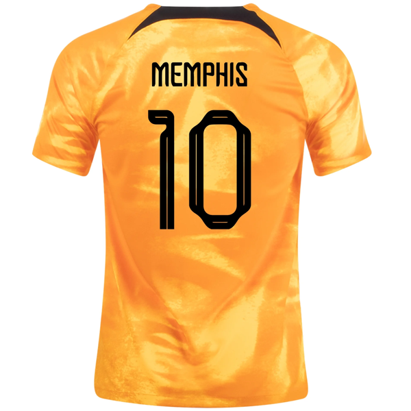 Camiseta Nike Holanda Memphis Depay Home 22/23 (Naranja láser/Negro)