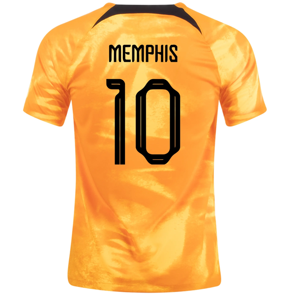 Camiseta Nike Holanda Memphis Depay Home 22/23 (Naranja láser/Negro) - Soccer