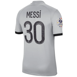 Nike Paris Saint-Germain Lionel Messi Away Jersey w/ Ligue 1 Champion Patch 22/23 (Light Smoke/Black)