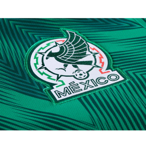 adidas Mexico 22 Long Sleeve Home Jersey - Vivid Green / Collegiate Green