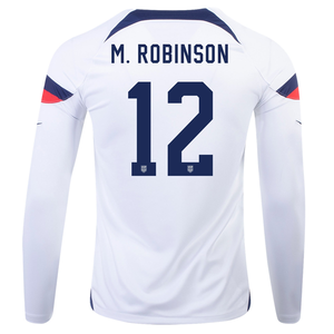 Nike United States Miles Robinson Home Long Sleeve Jersey 22/23 (White/Loyal Blue)