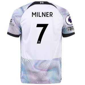 Nike Liverpool James Milner Away Jersey w/ EPL + No Room For Racism Patches 22/23 (White/Black)