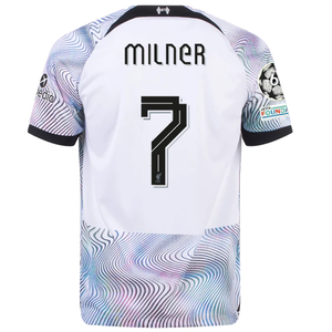 Nike Liverpool James Milner Away Jersey w/ Champions League Patches 22/23 (White/Black)