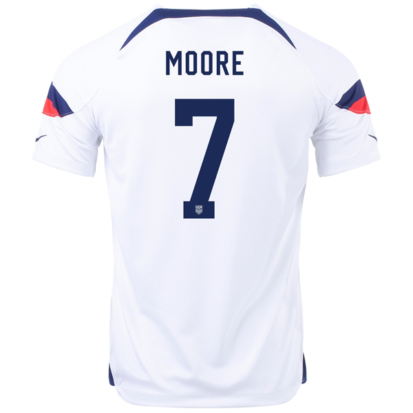 Camiseta Nike Estados Unidos Shaq Moore Home 22/23 (Blanco/Azul)