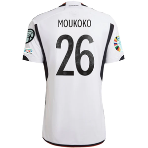 adidas Germany Muokoko Home Jersey w/ Euro Qualifying Patches 22/23 (White/Black)