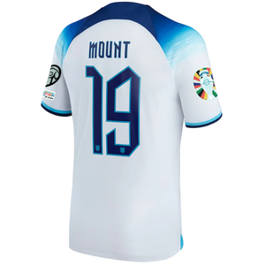 Nike England Mason Mount Home Jersey w/ Euro Qualifying Patches 22/23 (White/Blue Fury/Blue Void)