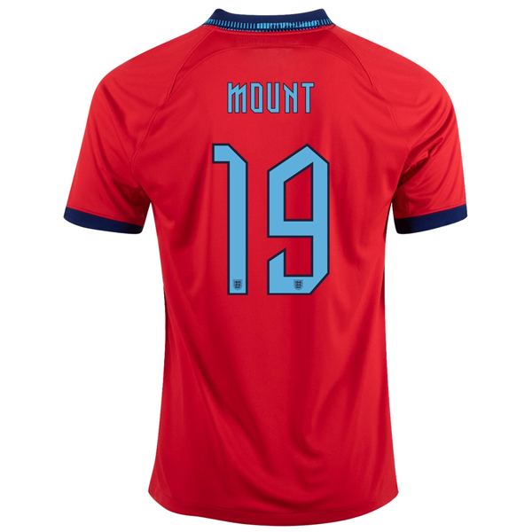Camiseta Nike Inglaterra Mason Mount Visitante 22/23 (Challenge Red/Blue Void)