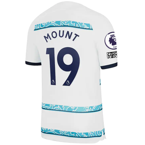 Nike Chelsea Mason Mount Away Jersey w/ EPL + Club World Cup Patches 22/23 (White/College Navy)