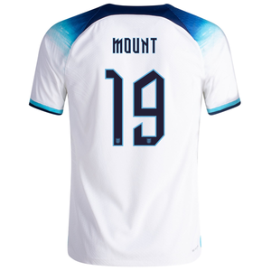 Nike England Authentic Match Mason Mount Home Jersey 22/23 (White/Blue Fury/Blue Void)