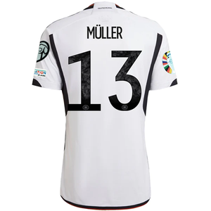 adidas Germany Thomas Muller Home Jersey w/ Euro Qualifying Patches 22/23 (White/Black)