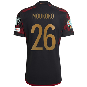 adidas Germany Muokoko Away Jersey w/ Euro Qualifier Patches 22/23 (Black/Burgundy)