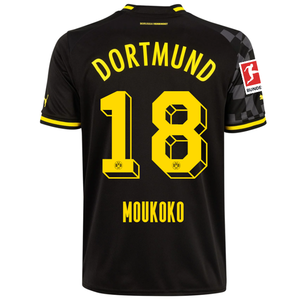 Puma Borussia Dortmund Muokoko Away Jersey w/ Bundesliga Patch 22/23 (Puma Black/Asphalt)