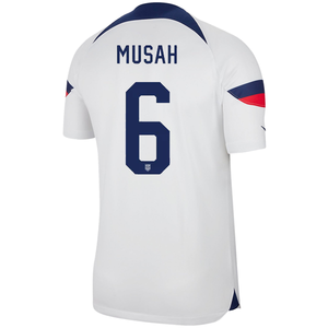 Nike United States Authentic Match Yunus Musah Home Jersey 22/23 (White/Loyal Blue)