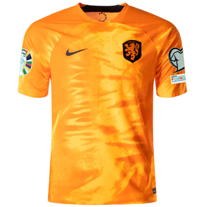 Nike Netherlands Home Match Authentic Jersey w/ Euro Qualifying Patches 22/23 (Laser Orange/Black)