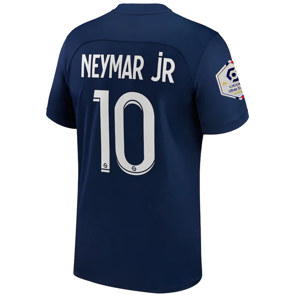 Nike Paris Saint-Germain Neymar Jr. Camiseta de local con parche de campeón de la Ligue 1 22/23 (Azul marino medianoche/Blanco)
