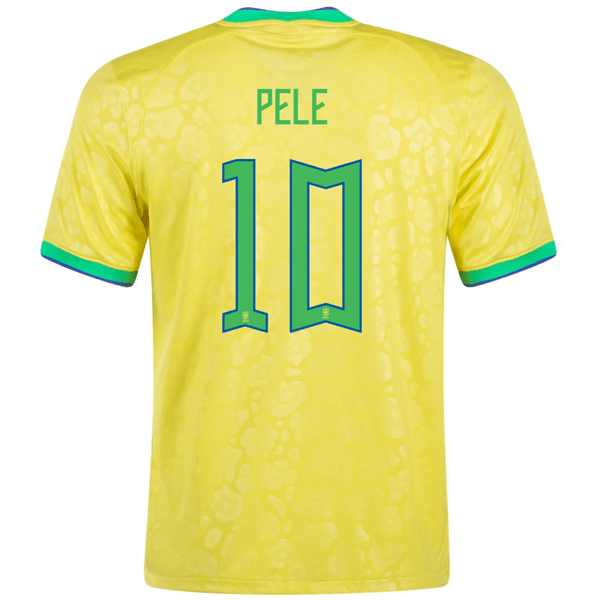 Nike Brazil Authentic Pele Home Jersey 24/25 (Dynamic Yellow/Lemon Chiffon/Green Spark) | SoccerWearhouse
