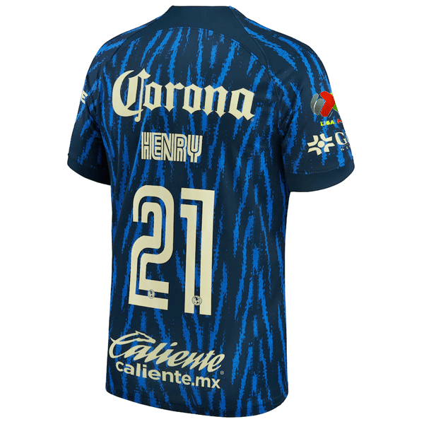 Nike Club America Henry Martin Away Jersey w/ Liga MX Patch 22/23 (Armory Navy/Lemon Chiffon) | SoccerWearhouse